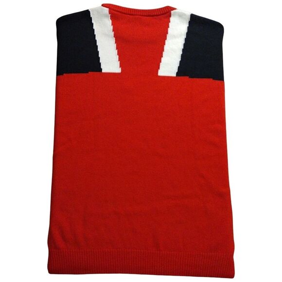 Neil Barrett Oversize Fit Modernist Alpaca Wool Sweater, Large, Red/Black/White - Picture 5 of 9